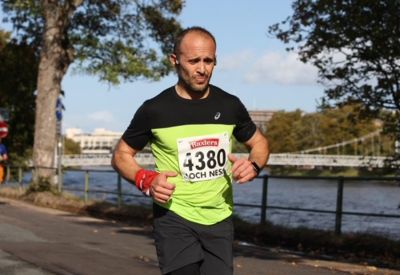 Fran at the Loch Ness Marathon